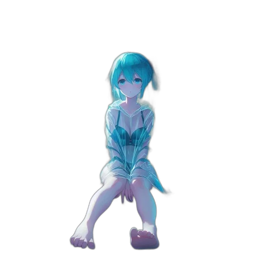 dress, creature, robot, staff, anime, concept art, pixel art, vaporwave transparent PNG cut-out