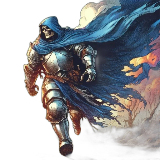sword, dragon, fantasy art, concept art, comic book art, watercolor, fire, blue transparent PNG cut-out