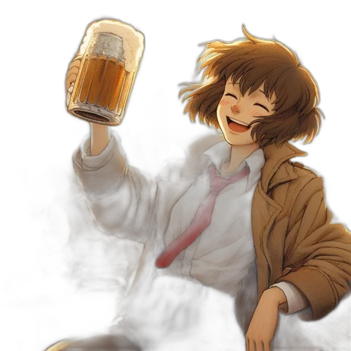 jacket, food, robot, bottle, anime, concept art, pixel art, watercolor transparent PNG cut-out