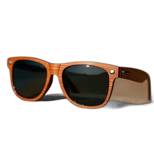 3d render, best, sunglasses, wooden, frames, look, like, wood transparent PNG cut-out