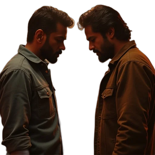 jacket, forest, fire, neon lights, outer space, vikram, kalki, shooting transparent PNG cut-out