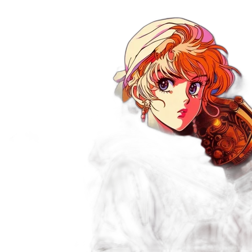 weapon, crown, face, anime, vaporwave, pixel art, watercolor, fire transparent PNG cut-out