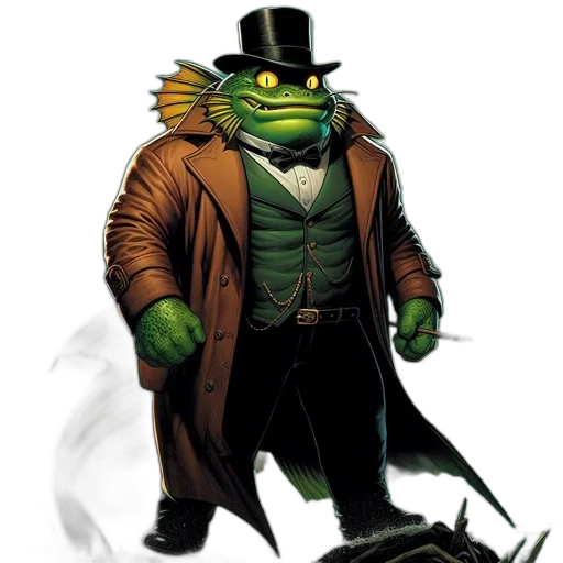 staff, comic book art, concept art, anthropomorphic, figure, wearing, formal, attire transparent PNG cut-out