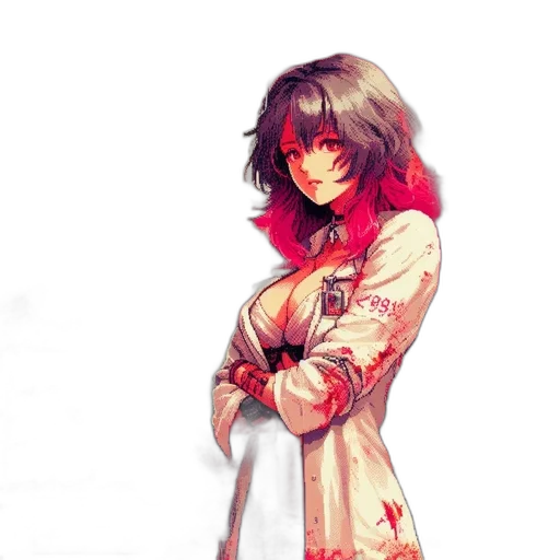 jacket, dress, staff, face, concept art, anime, comic book art, fantasy art transparent PNG cut-out