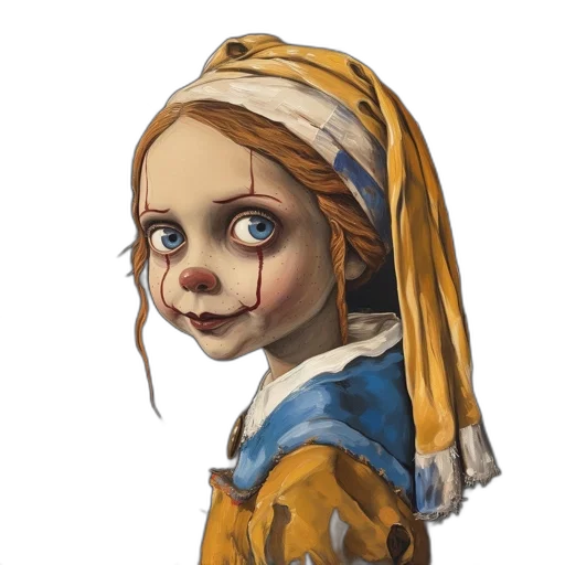 face, mask, creature, concept art, fantasy art, watercolor, oil painting, blue transparent PNG cut-out