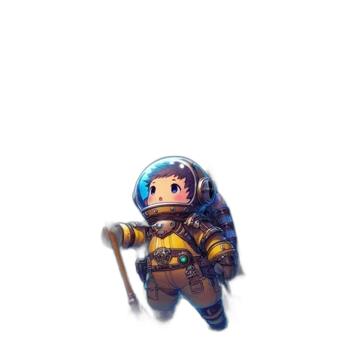 staff, robot, weapon, creature, pixel art, concept art, fantasy art, 3d render transparent PNG cut-out