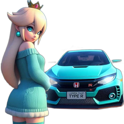 car, robot, dress, 3d render, concept art, anime, cartoon, city street transparent PNG cut-out
