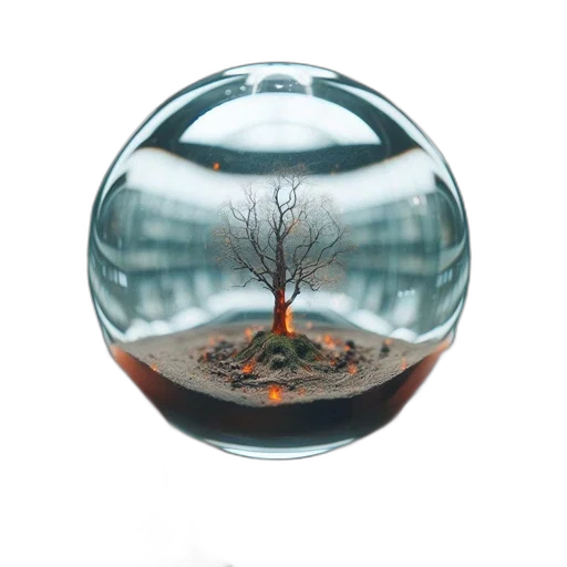tree, crown, bottle, umbrella, 3d render, photorealistic, concept art, fantasy art transparent PNG cut-out