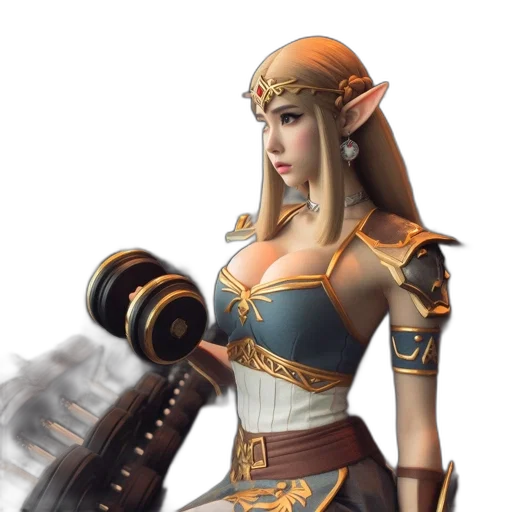 staff, sword, weapon, fantasy art, concept art, 3d render, pixel art, woman transparent PNG cut-out