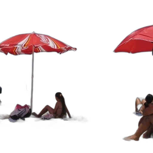 umbrella, furniture, concept art, 3d render, photorealistic, beach, rain, scene transparent PNG cut-out