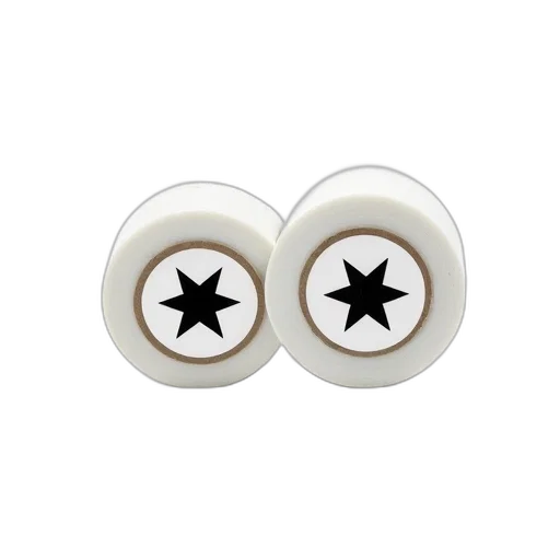 jewelry, two, rolls, white, tape, black, star-shaped, label transparent PNG cut-out