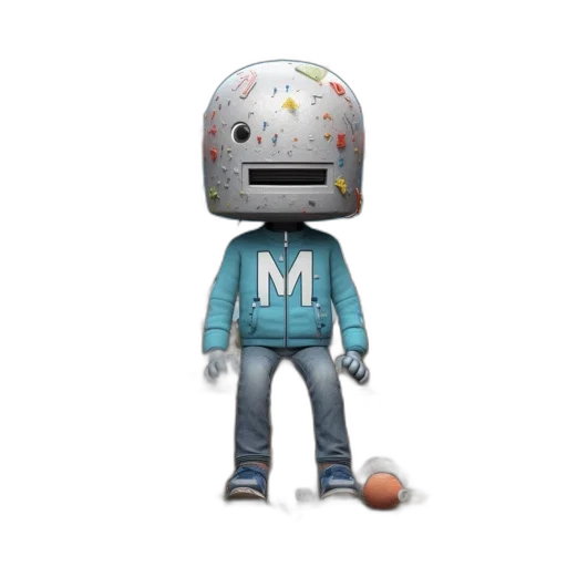 robot, mask, 3d render, concept art, pixel art, large, mechanized, figure transparent PNG cut-out