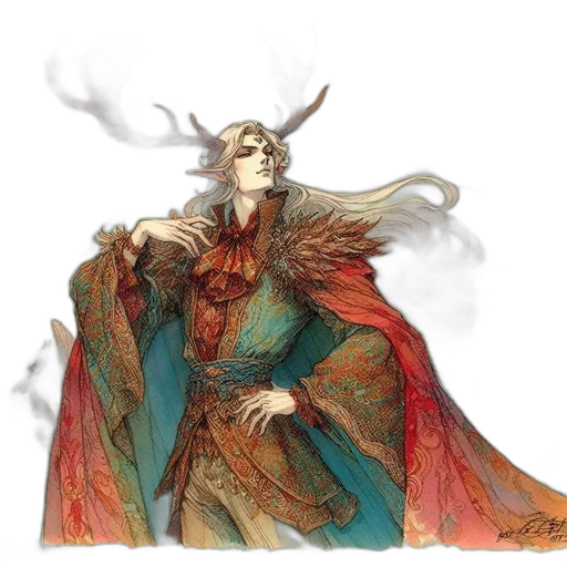 dragon, crown, dress, concept art, fantasy art, watercolor, comic book art, red transparent PNG cut-out