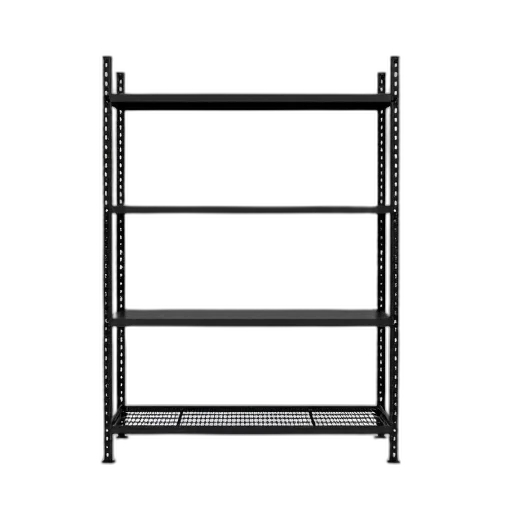 furniture, black, metal, shelving, unit, flat, top, four transparent PNG cut-out