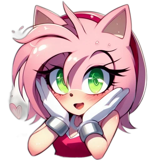staff, anime, pixel art, cartoon, concept art, animated, pink-haired, character transparent PNG cut-out