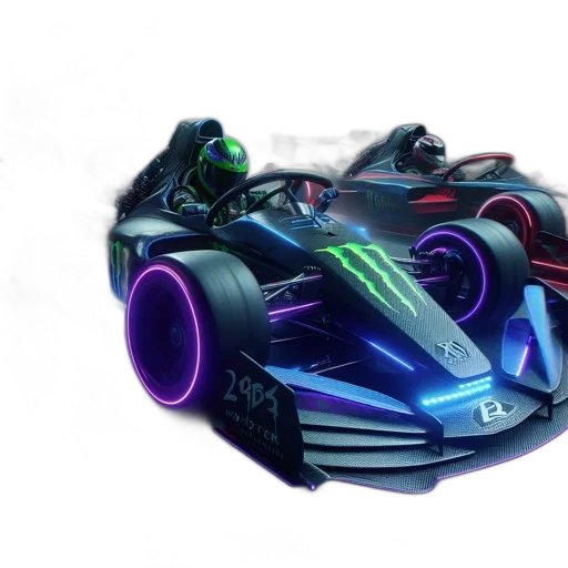 car, concept art, 3d render, cyberpunk, photorealistic, aerodynamic, racecar, monster transparent PNG cut-out
