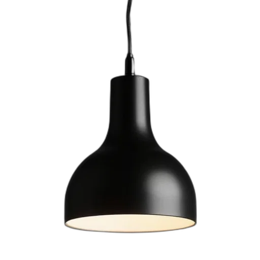 3d render, photorealistic, dark, monochrome, modern, black, pendant, light transparent PNG cut-out