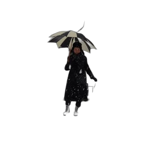 umbrella, staff, hat, jacket transparent PNG cut-out