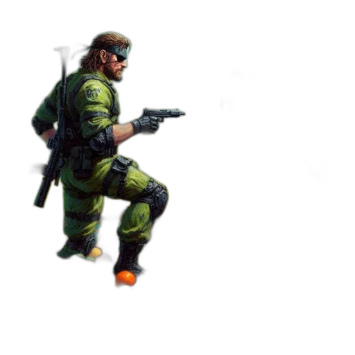 weapon, staff, jacket, animal, concept art, pixel art, 3d render, photorealistic transparent PNG cut-out