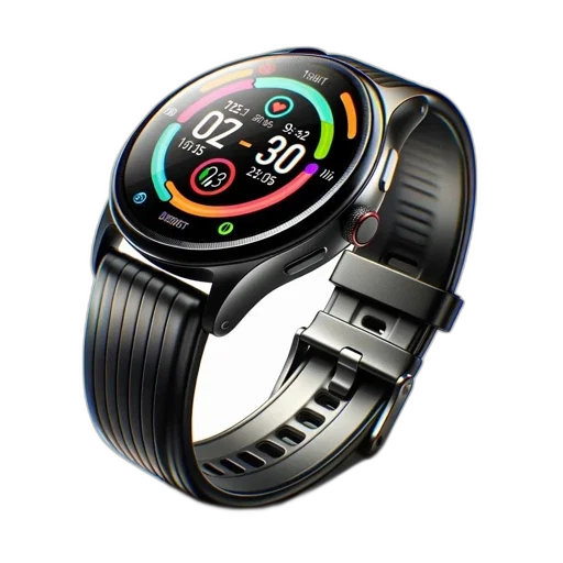 jewelry, 3d render, smartwatch, circular, face, featuring, range, colors transparent PNG cut-out