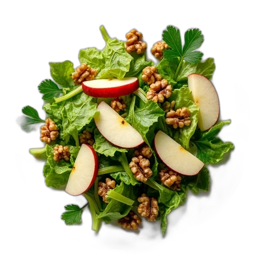food, green, plate, mixed, greens, salad, sliced, apples transparent PNG cut-out