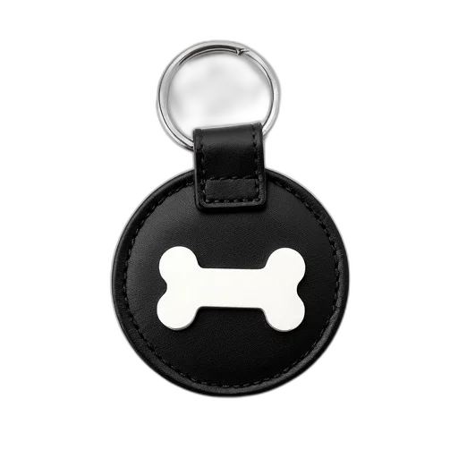 jewelry, black, leather, dog, tag, silver, metal, ring transparent PNG cut-out