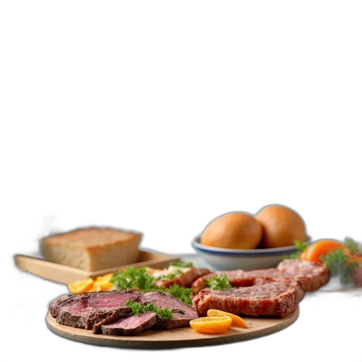 food, 3d render, photorealistic, image, features, buffet, variety, items transparent PNG cut-out