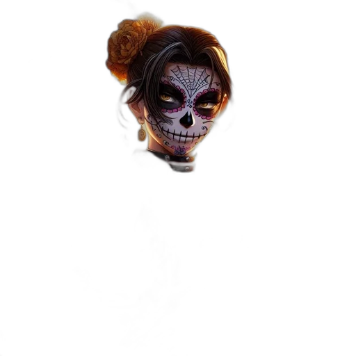 mask, face, creature, staff, concept art, photorealistic, 3d render, pixel art transparent PNG cut-out