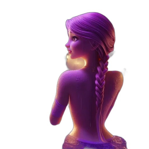 dress, crown, staff, hair, concept art, 3d render, fantasy art, pixel art transparent PNG cut-out