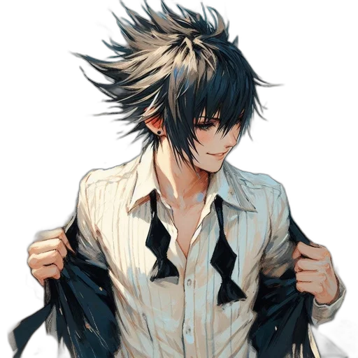 jacket, staff, hair, animal, concept art, pixel art, anime, photorealistic transparent PNG cut-out