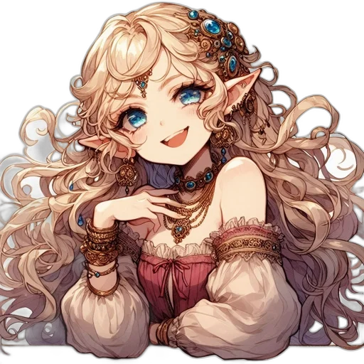 face, staff, dress, flower, fantasy art, anime, pixel art, concept art transparent PNG cut-out