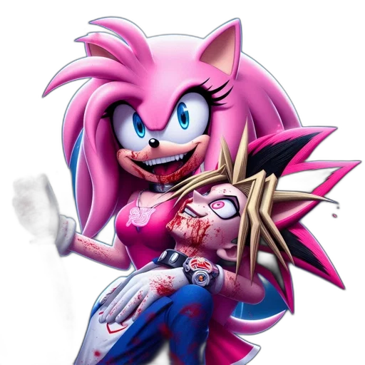 weapon, concept art, comic book art, vaporwave, cartoon, two, contrasting, characters transparent PNG cut-out