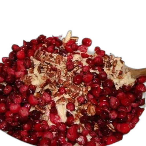food, crown, bowl, fresh, cranberries, mixed, chopped, pecans transparent PNG cut-out