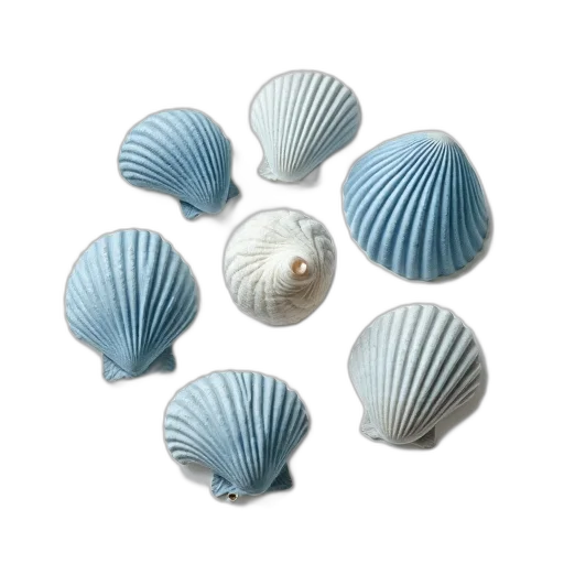 jewelry, 3d render, underwater, monochrome, blue, pastel, collection, variously transparent PNG cut-out