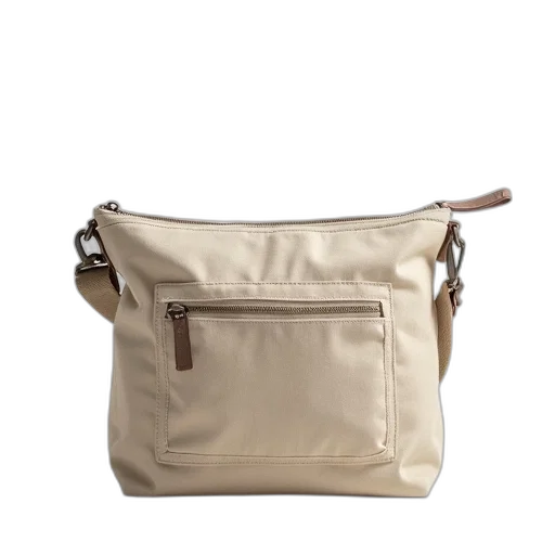 earth tones, plain, unadorned, canvas, bag, zipper, closure, small transparent PNG cut-out
