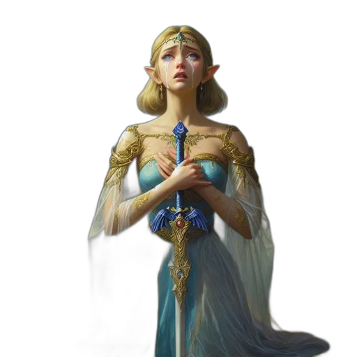 crown, dress, jewelry, sword, fantasy art, concept art, pixel art, comic book art transparent PNG cut-out