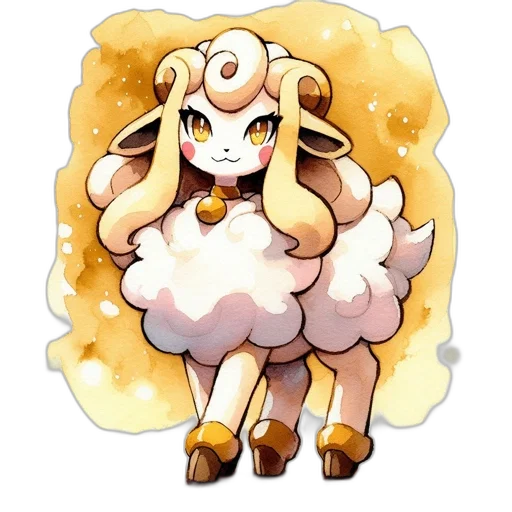 animal, creature, staff, dress, watercolor, pixel art, concept art, fantasy art transparent PNG cut-out
