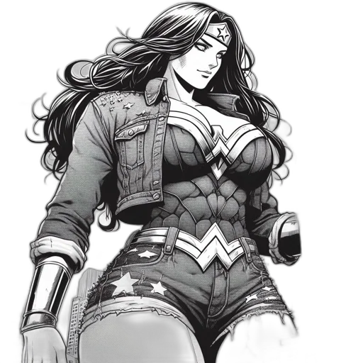 comic book art, concept art, cartoon, pencil sketch, black, white, illustration, depicts transparent PNG cut-out