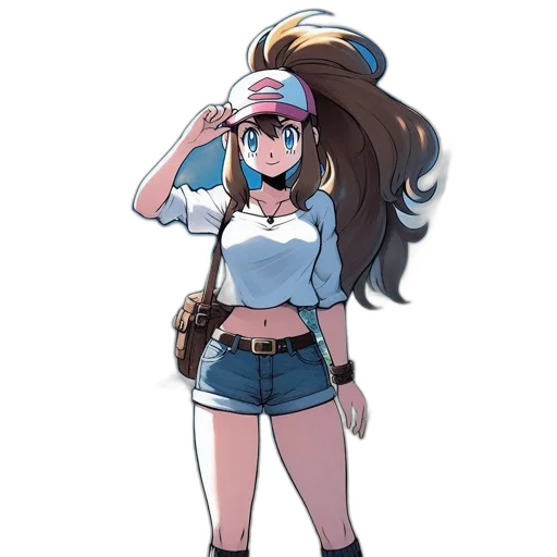 staff, hat, hair, weapon, anime, cartoon, concept art, pixel art transparent PNG cut-out