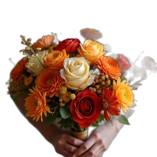 flower, crown, staff, photorealistic transparent PNG cut-out