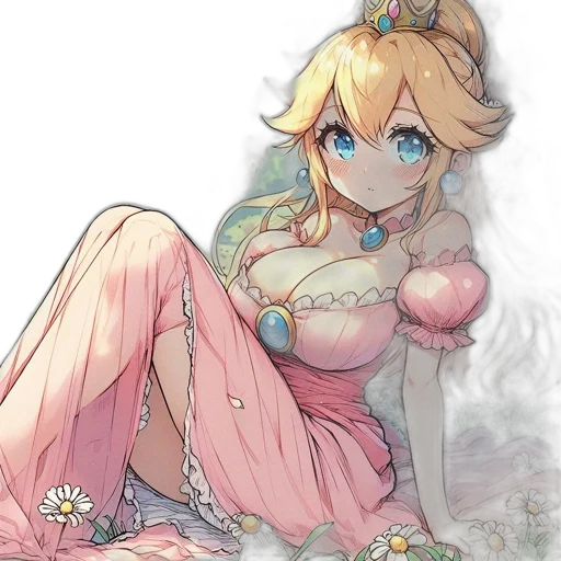 dress, crown, flower, dragon, anime, watercolor, pixel art, fantasy art transparent PNG cut-out
