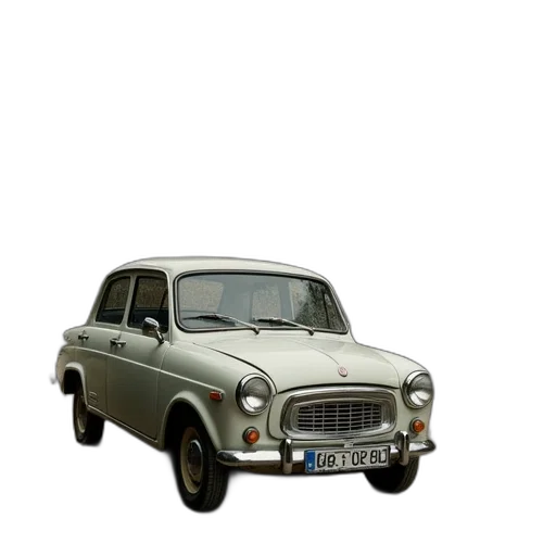 car, 3d render, photorealistic, old, fiat, front, house transparent PNG cut-out