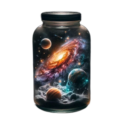 bottle, dress, concept art, fantasy art, photorealistic, 3d render, outer space, cosmic transparent PNG cut-out