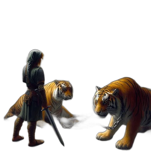 concept art, fantasy art, comic book art, 3d render, forest, fire, fog, queen transparent PNG cut-out
