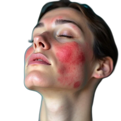 face, mask, crown, photorealistic, 3d render, concept art, red, close-up transparent PNG cut-out