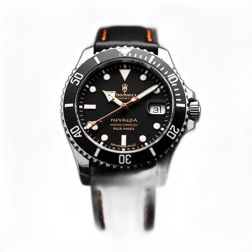 jewelry, 3d render, photorealistic, black, silver, wristwatch, leather, strap transparent PNG cut-out