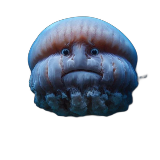 creature, animal, hair, face, 3d render, concept art, photorealistic, underwater transparent PNG cut-out