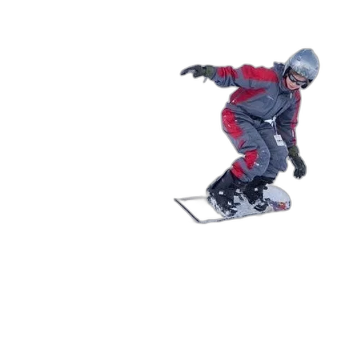 3d render, snow, snowboarder, red, gray, jacket, helmet, riding transparent PNG cut-out
