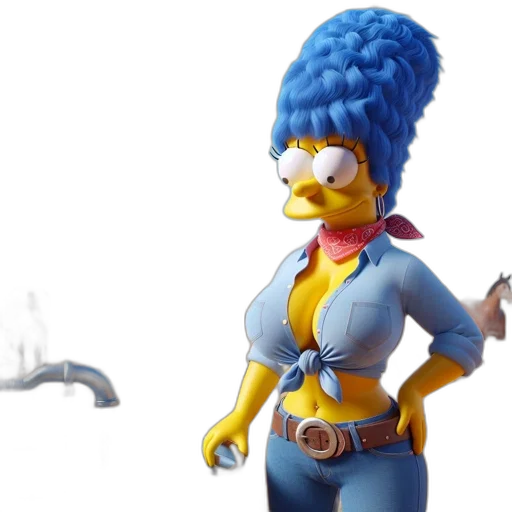 hat, weapon, animal, mask, concept art, 3d render, marge, simpson transparent PNG cut-out