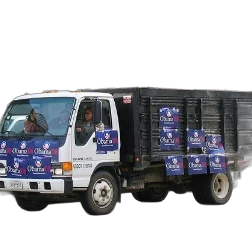 truck, obama, signs, driving, down, street transparent PNG cut-out